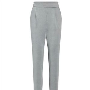 Express High Waisted Supersoft Double Knit Pull-On Ankle Pant, Heather Gray